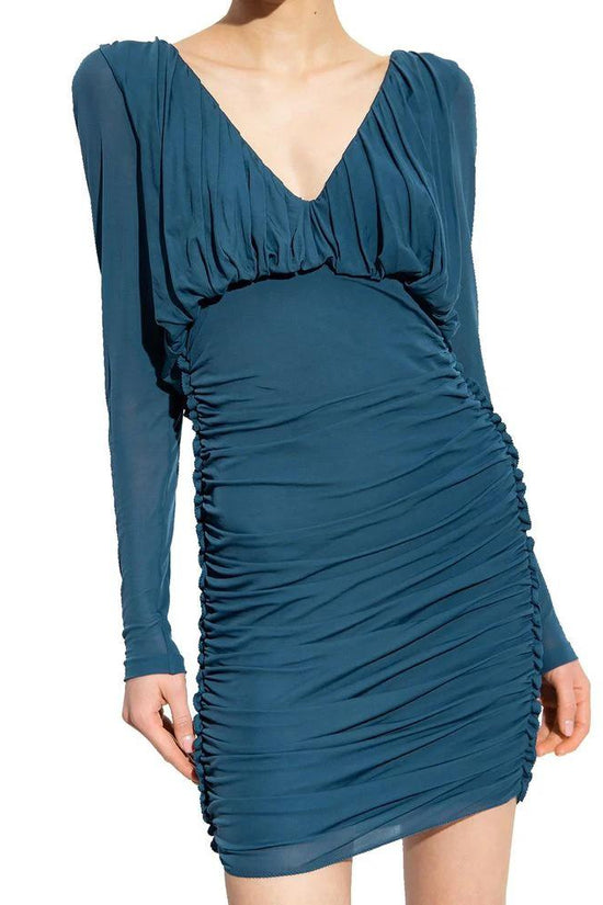Saint Laurent Blaues Kupferfarbenes Freizeitkleid by Saint Laurent