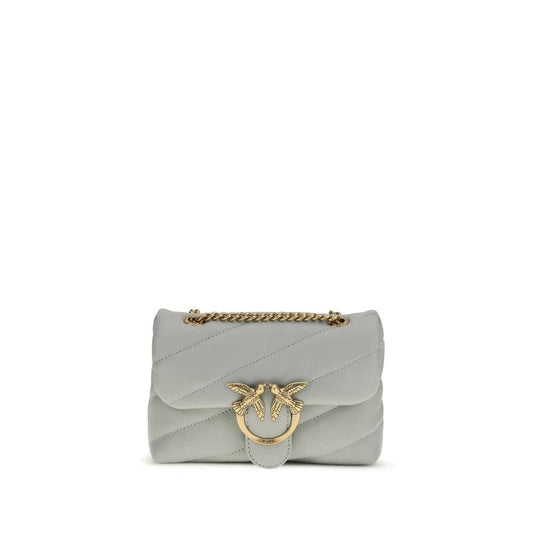 PINKO Graue Schultertasche aus Kalbsleder Bos Taurus by PINKO