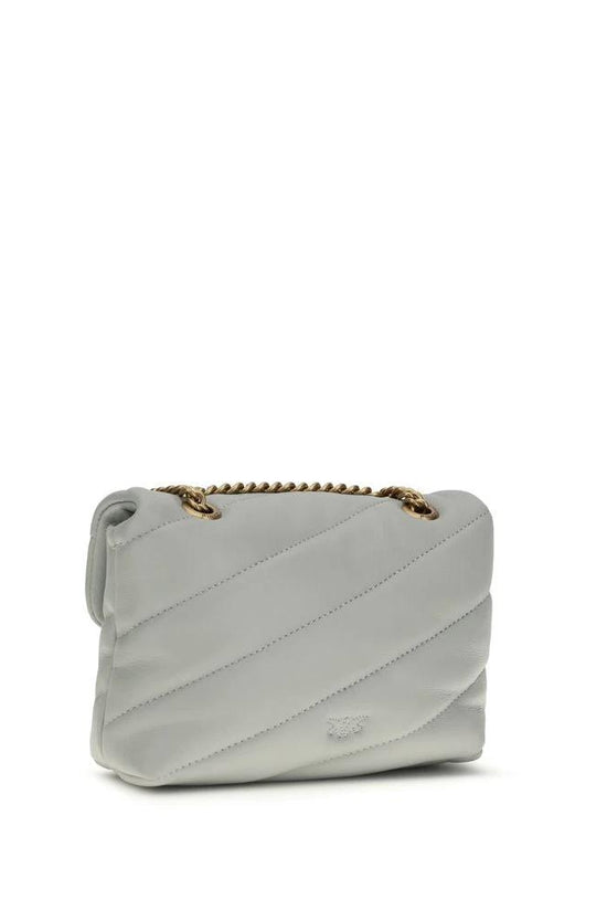PINKO Graue Schultertasche aus Kalbsleder Bos Taurus by PINKO