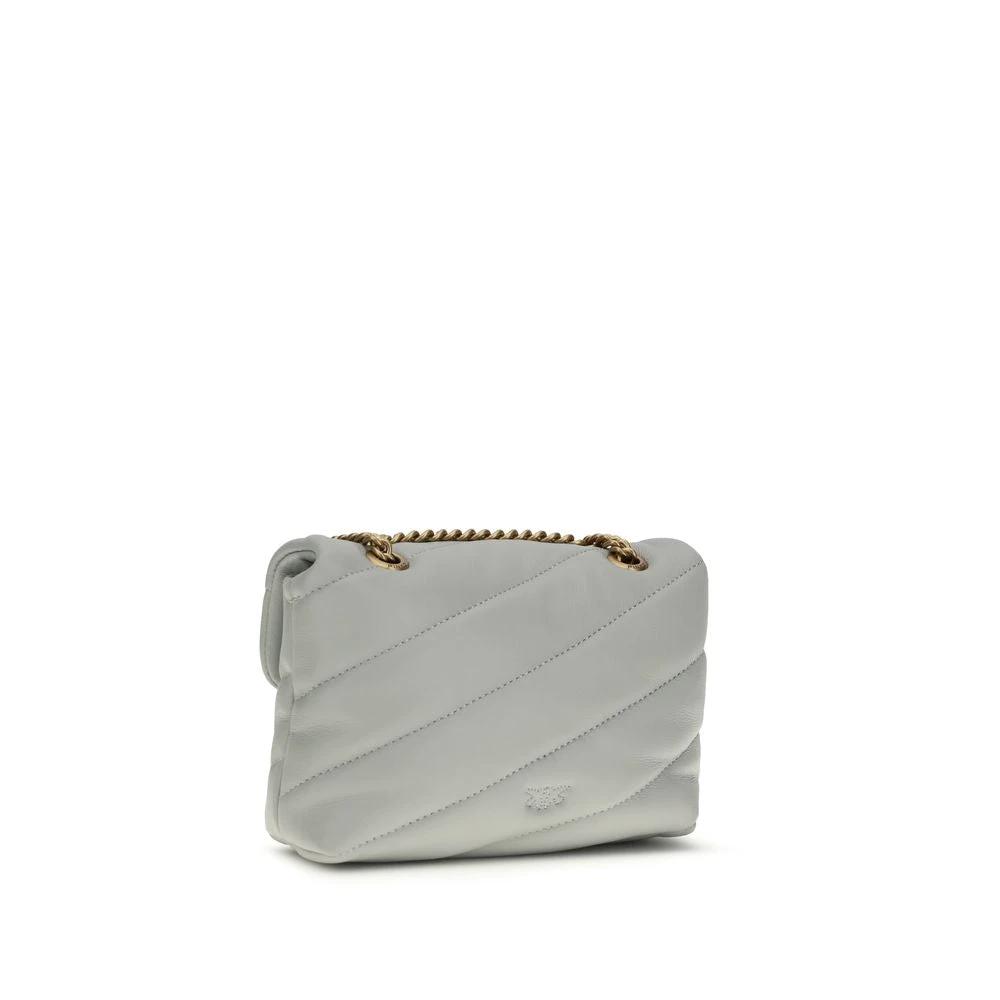 PINKO Graue Schultertasche aus Kalbsleder Bos Taurus by PINKO