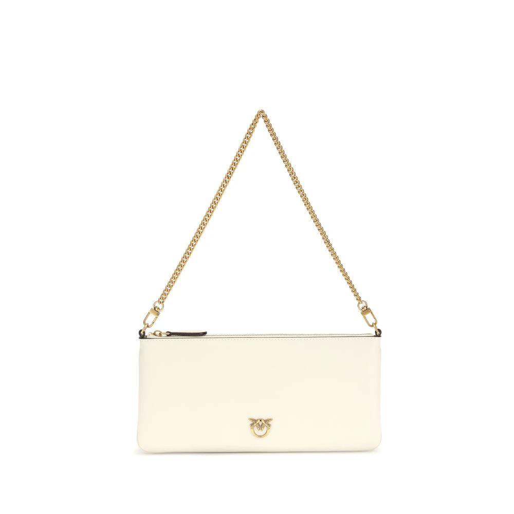PINKO Weiße Schultertasche aus Kalbsleder Bos Taurus by PINKO