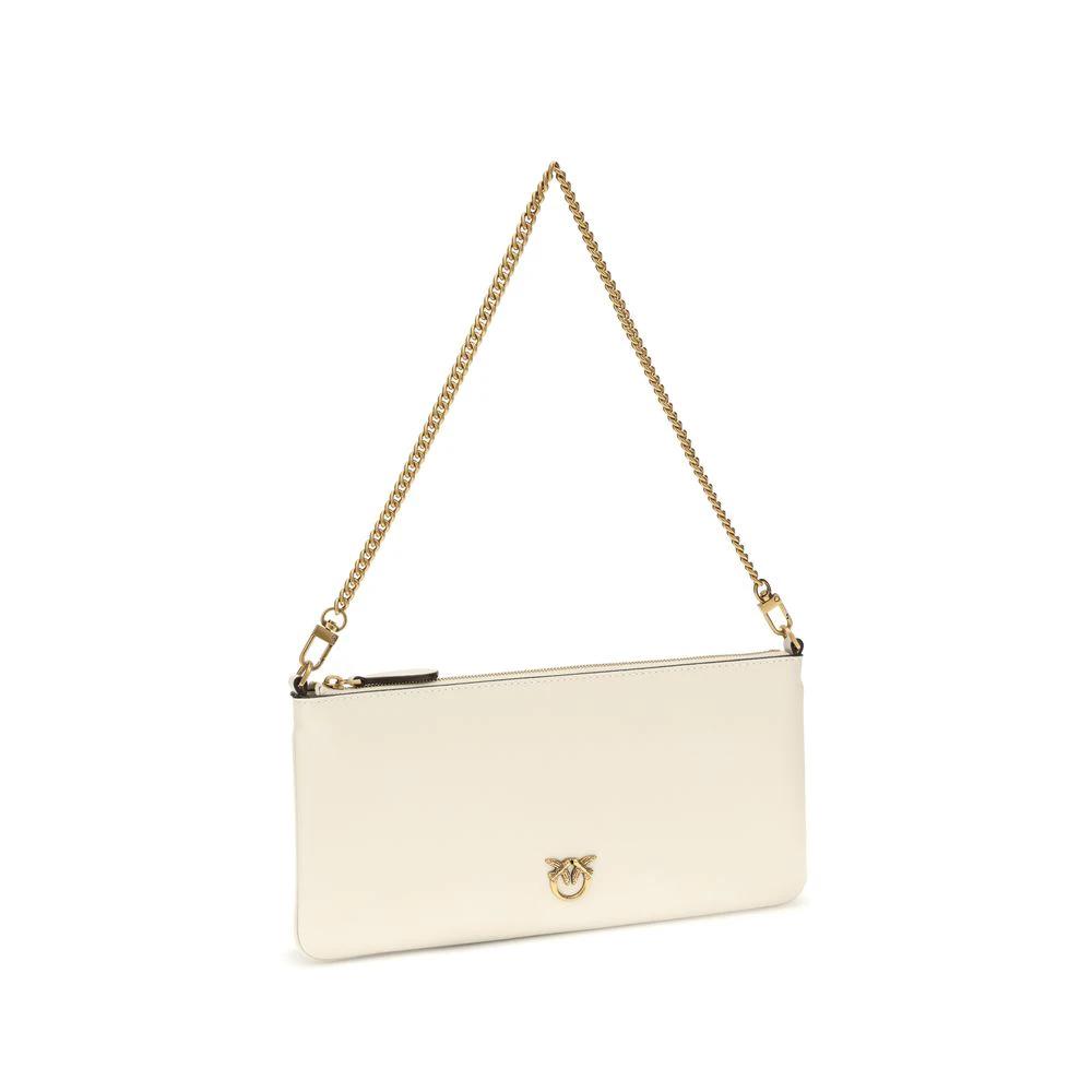 PINKO Weiße Schultertasche aus Kalbsleder Bos Taurus by PINKO