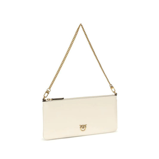 PINKO Weiße Schultertasche aus Kalbsleder Bos Taurus by PINKO