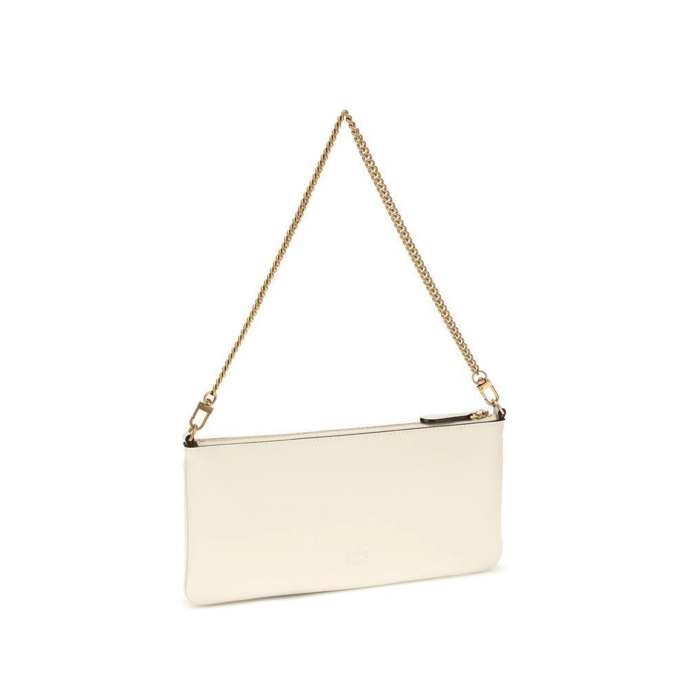 PINKO Weiße Schultertasche aus Kalbsleder Bos Taurus by PINKO