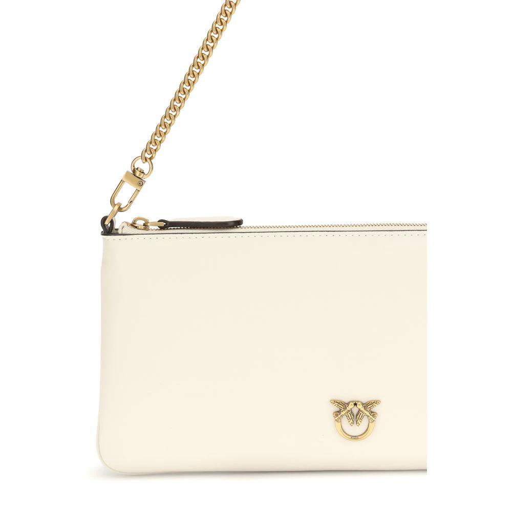 PINKO Weiße Schultertasche aus Kalbsleder Bos Taurus by PINKO