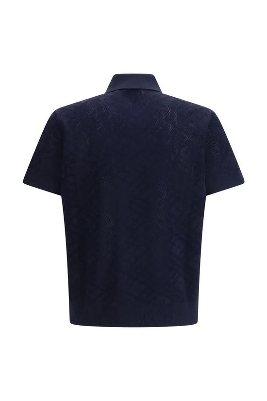 Burberry Blaues Woll-Poloshirt by Burberry