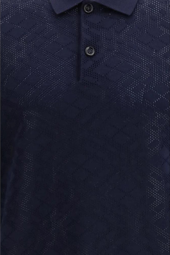 Burberry Blaues Woll-Poloshirt by Burberry