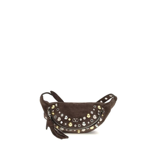 Valentino Garavani Braune Kalbsleder Bos Taurus Schultertasche by Valentino Garavani