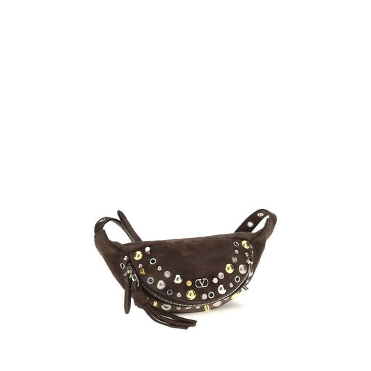 Valentino Garavani Braune Kalbsleder Bos Taurus Schultertasche by Valentino Garavani