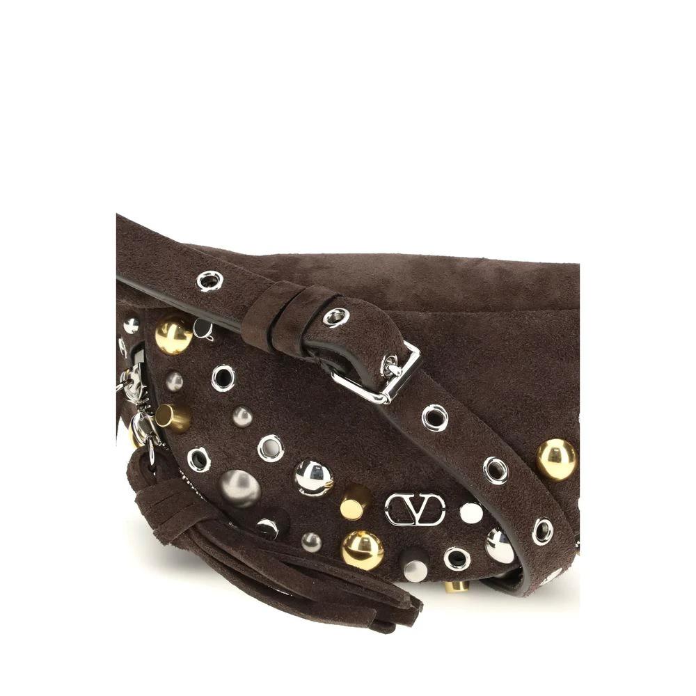 Valentino Garavani Braune Kalbsleder Bos Taurus Schultertasche by Valentino Garavani