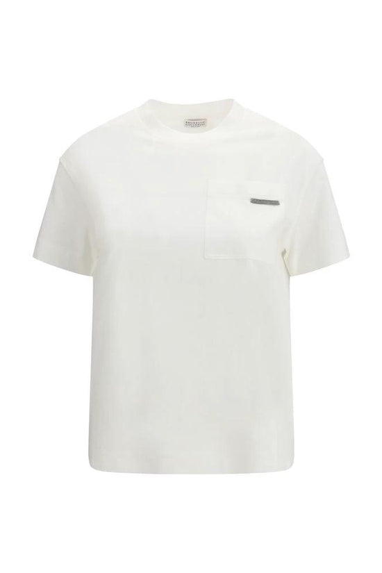Brunello Cucinelli Cucinelli Weißes Baumwoll-T-Shirt by Brunello Cucinelli Cucinelli