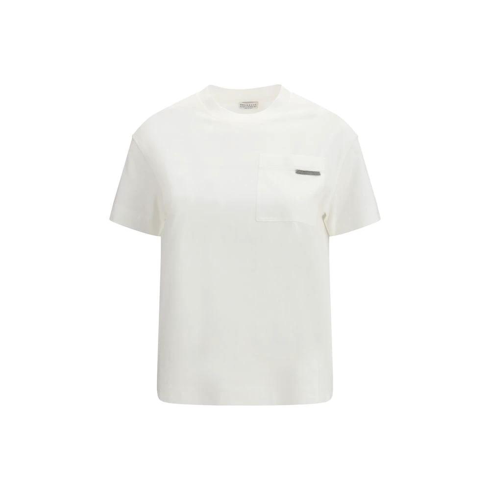 Brunello Cucinelli Cucinelli Weißes Baumwoll-T-Shirt by Brunello Cucinelli Cucinelli