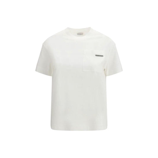 Brunello Cucinelli Cucinelli Weißes Baumwoll-T-Shirt by Brunello Cucinelli Cucinelli