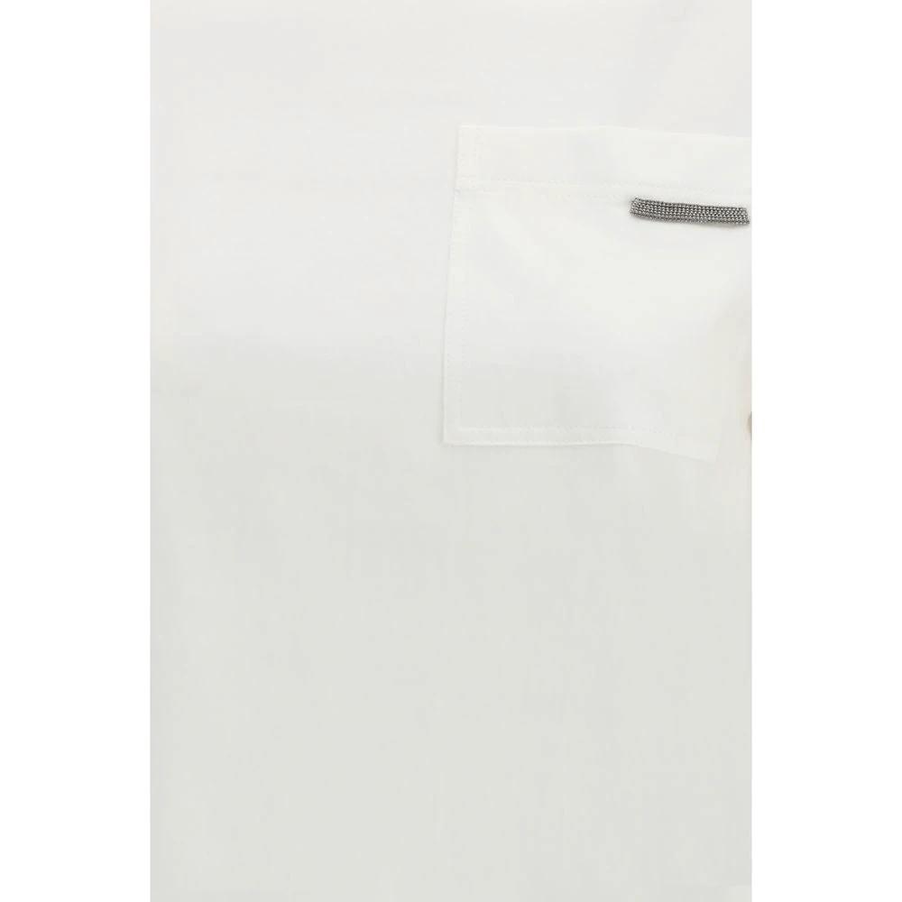 Brunello Cucinelli Weißes Baumwoll-T-Shirt by Brunello Cucinelli
