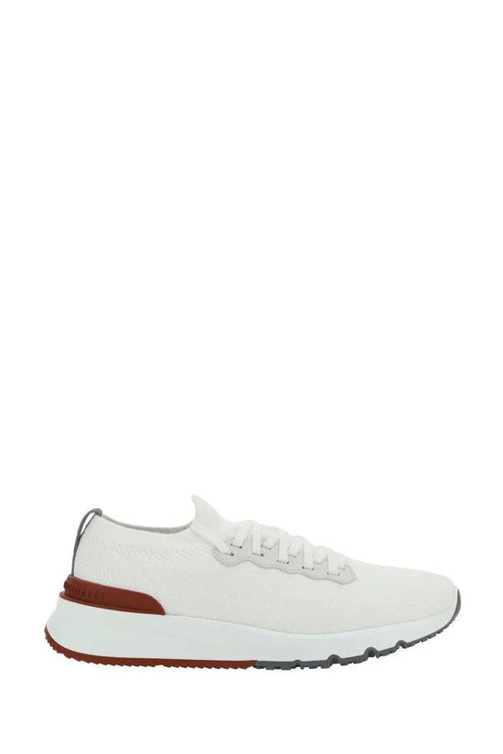Brunello Cucinelli Weiße Gummisohle Low-Top-Sneaker by Brunello Cucinelli