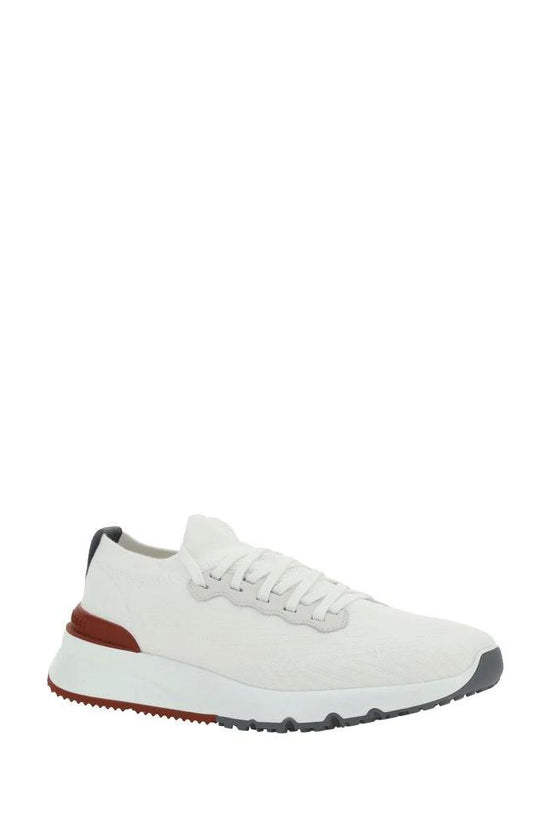 Brunello Cucinelli Weiße Gummisohle Low-Top-Sneaker by Brunello Cucinelli