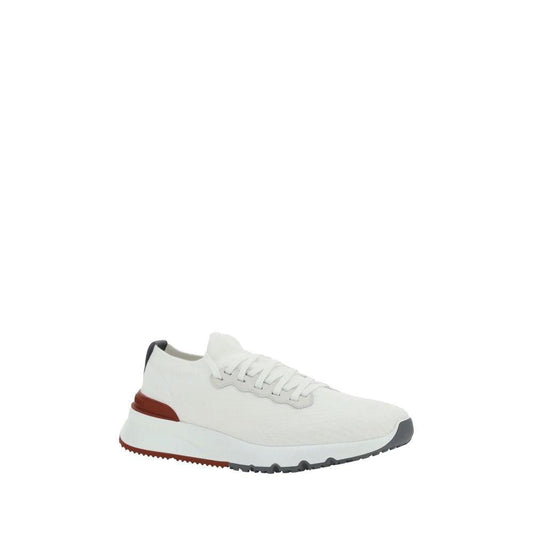 Brunello Cucinelli Weiße Gummisohle Low-Top-Sneaker by Brunello Cucinelli
