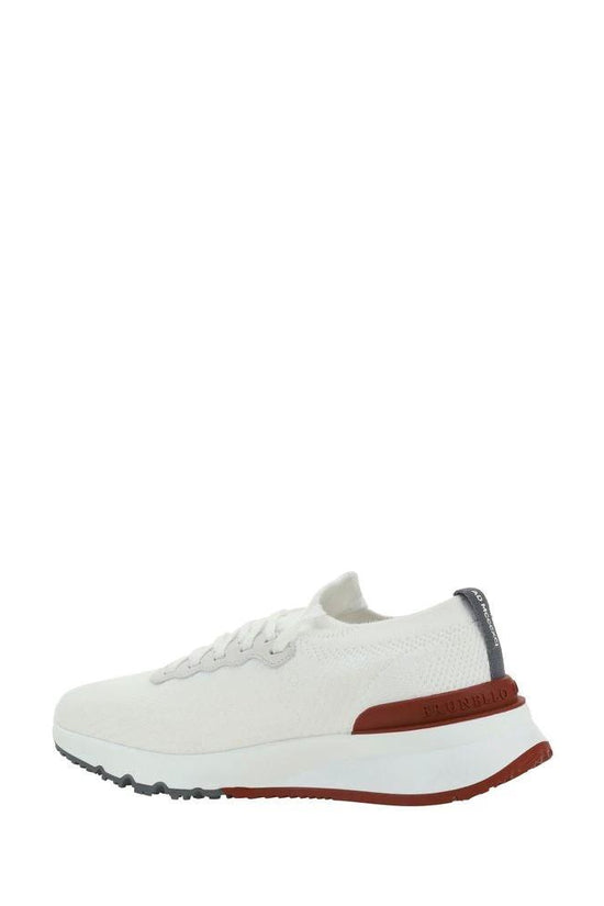 Brunello Cucinelli Weiße Gummisohle Low-Top-Sneaker by Brunello Cucinelli