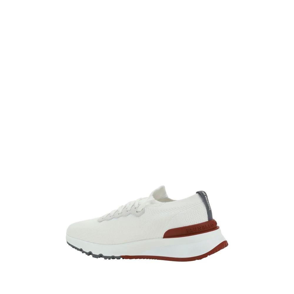 Brunello Cucinelli Weiße Gummisohle Low-Top-Sneaker by Brunello Cucinelli