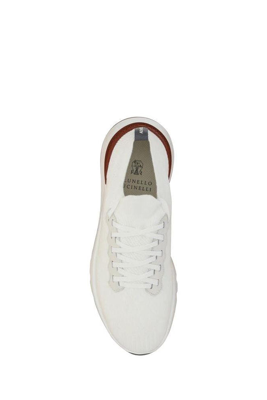 Brunello Cucinelli Weiße Gummisohle Low-Top-Sneaker by Brunello Cucinelli