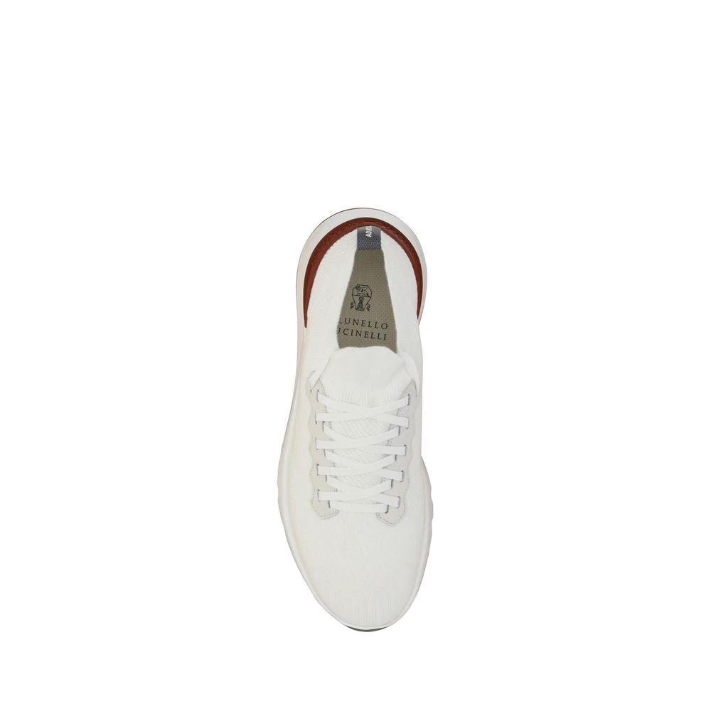 Brunello Cucinelli Weiße Gummisohle Low-Top-Sneaker by Brunello Cucinelli