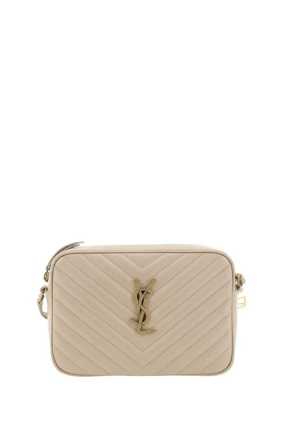 Saint Laurent Beige Kalbsleder Bos Taurus Schultertasche by Saint Laurent
