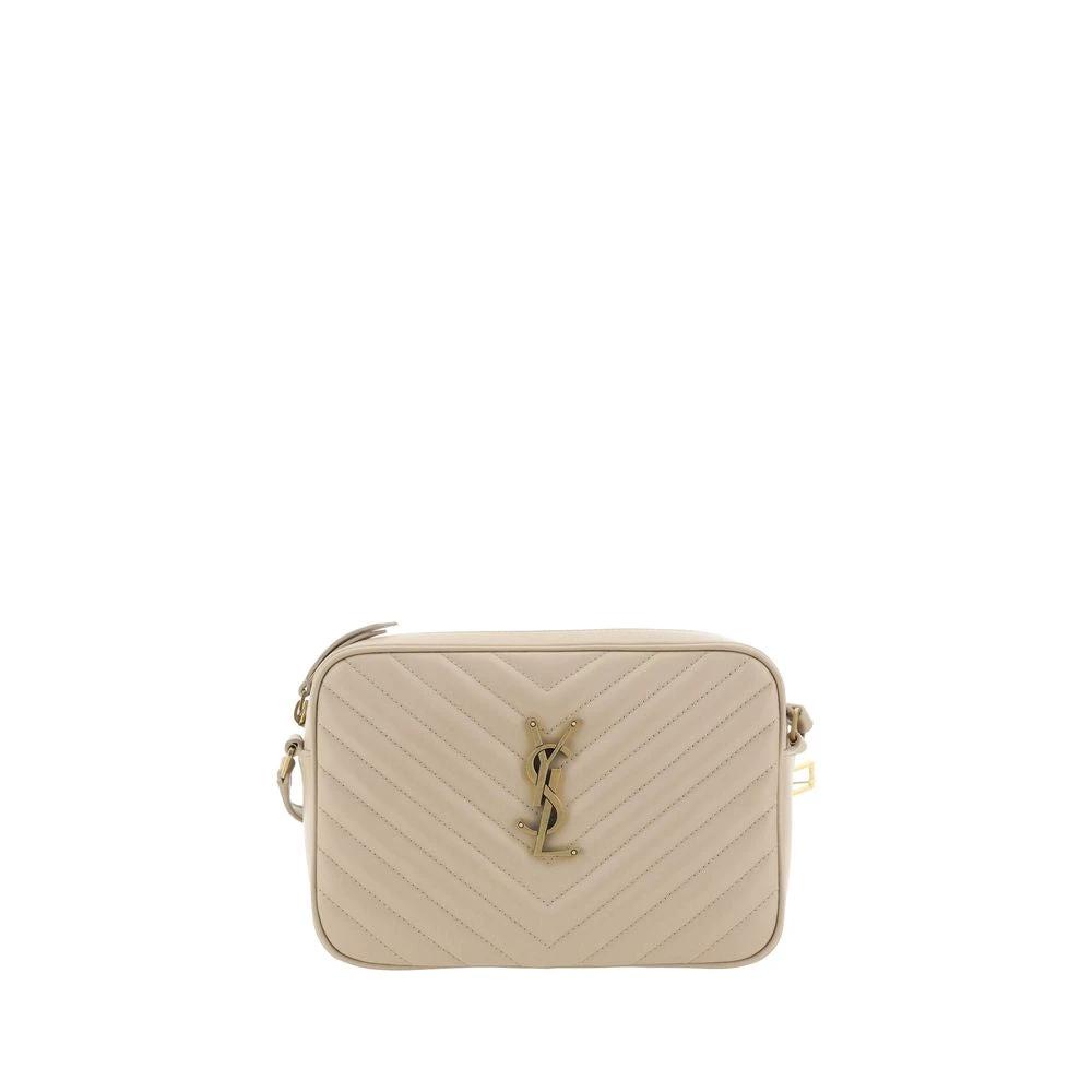 Saint Laurent Beige Kalbsleder Bos Taurus Schultertasche by Saint Laurent