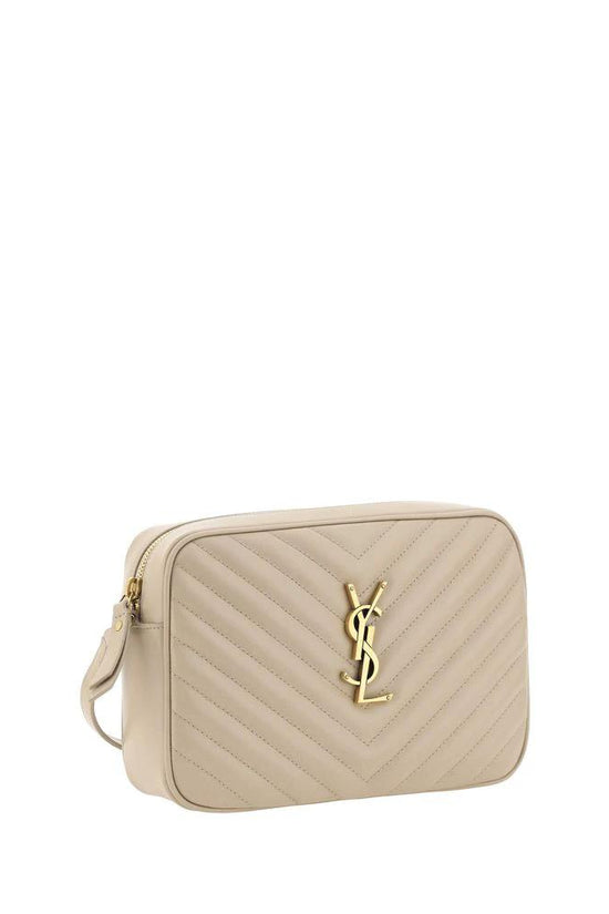 Saint Laurent Beige Kalbsleder Bos Taurus Schultertasche by Saint Laurent