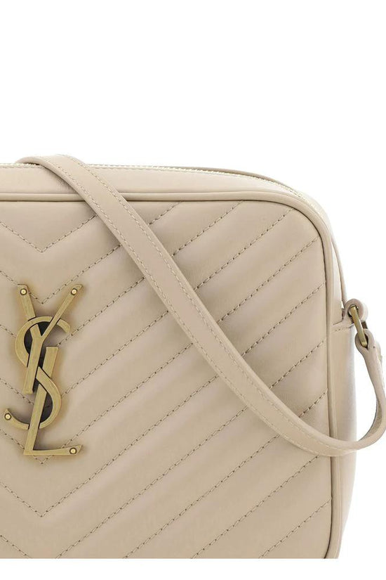 Saint Laurent Beige Kalbsleder Bos Taurus Schultertasche by Saint Laurent