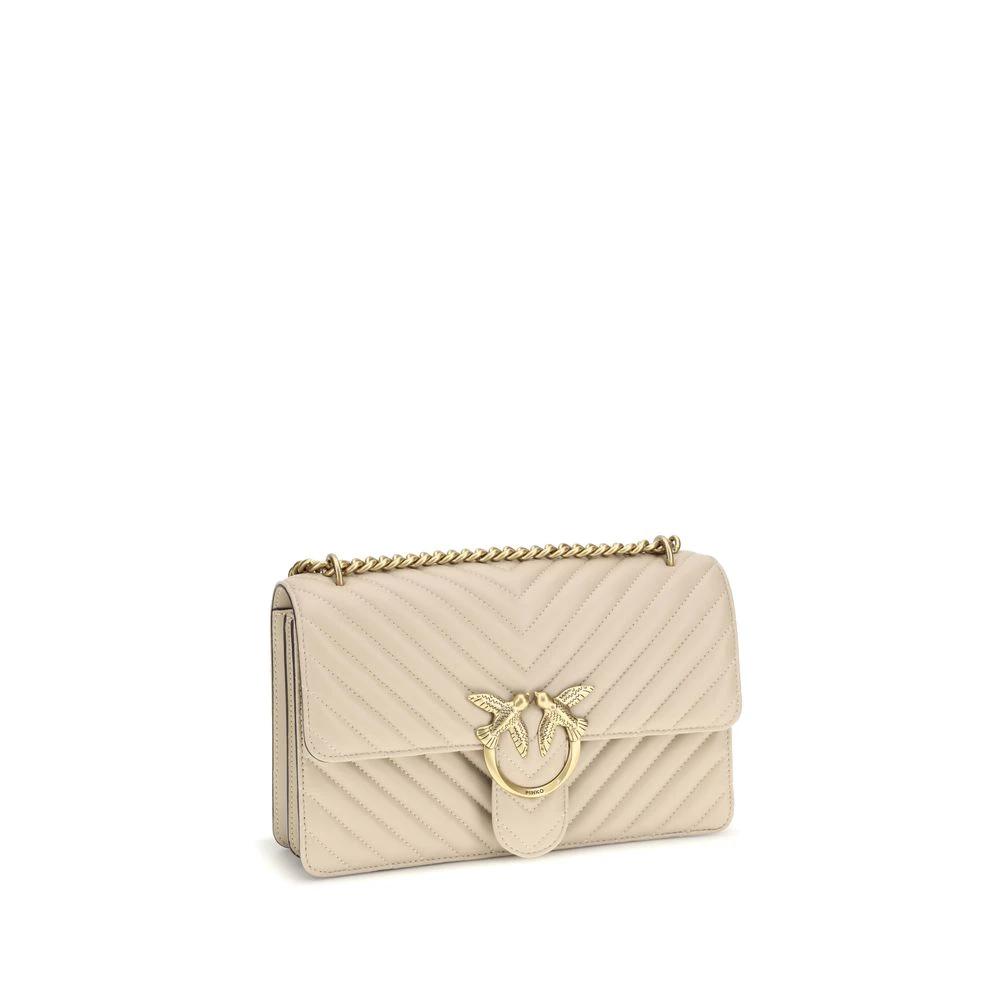 PINKO Beige Calf Leather Bos Taurus Schultertasche by PINKO