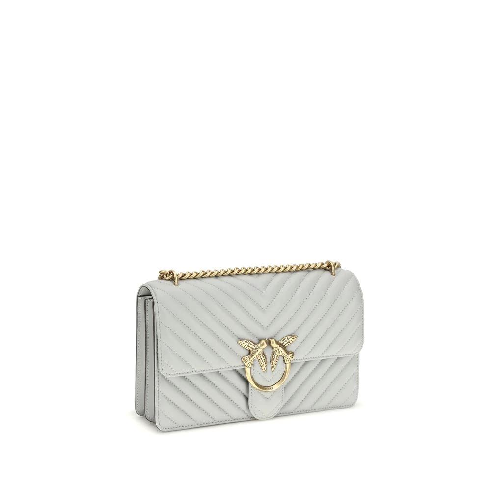 PINKO Graue Bos Taurus Kalbsleder Schultertasche by PINKO