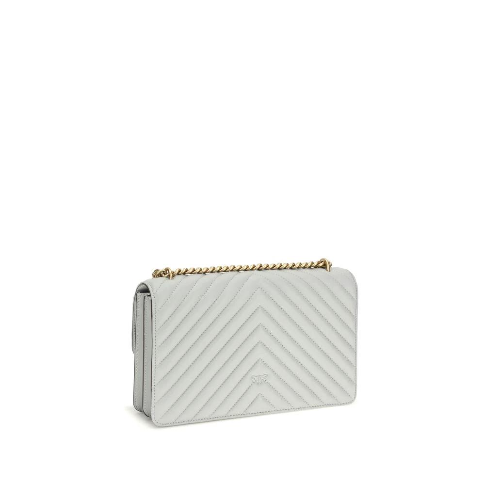 PINKO Graue Bos Taurus Kalbsleder Schultertasche by PINKO