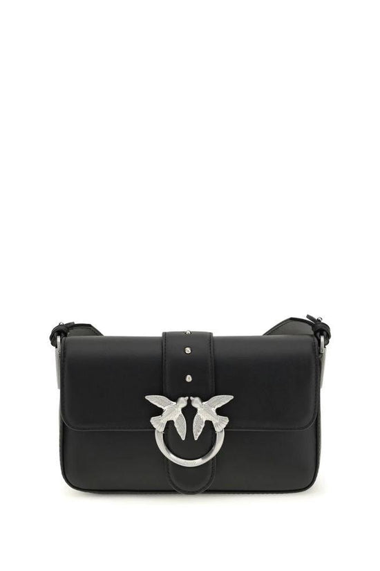 PINKO Schwarze Kalbsleder Bos Taurus Schultertasche by PINKO