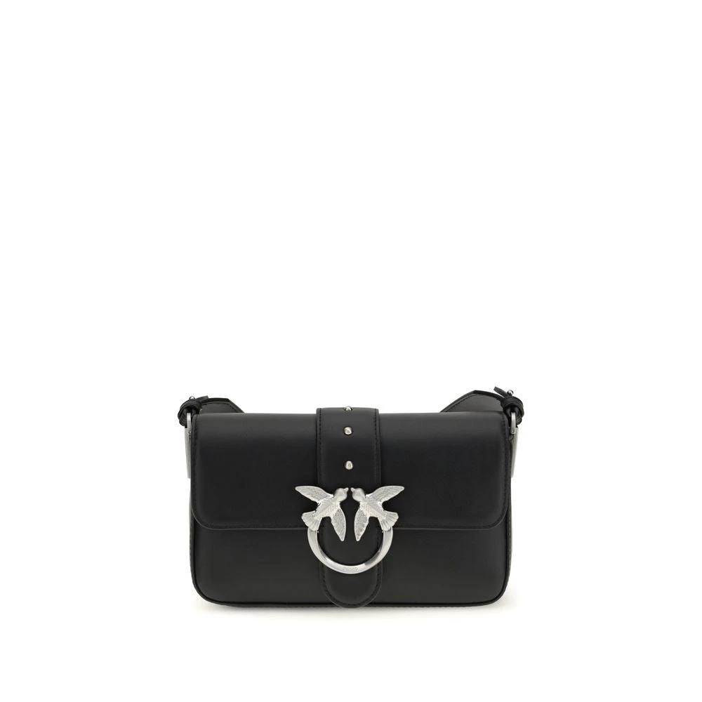 PINKO Schwarze Kalbsleder Bos Taurus Schultertasche by PINKO
