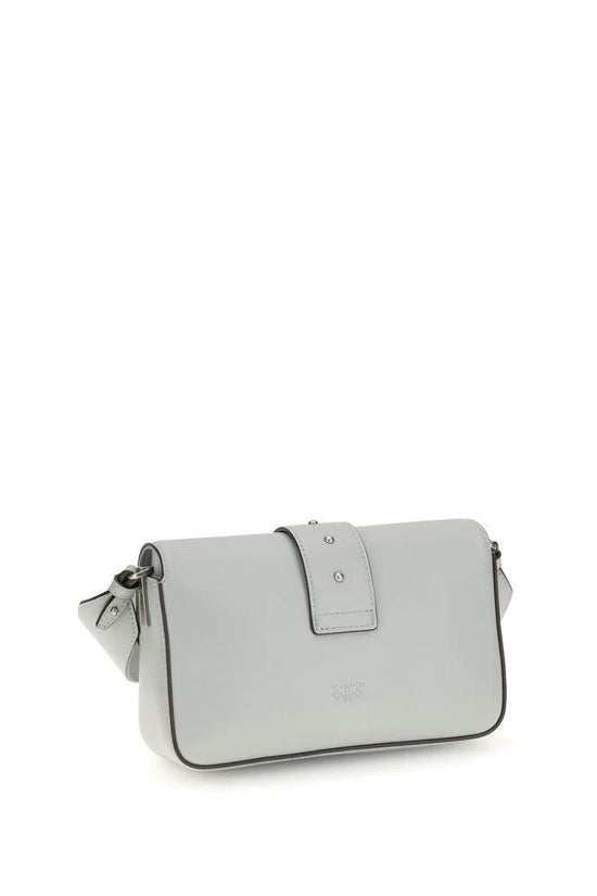 PINKO Graue Bos Taurus Kalbsleder Schultertasche by PINKO