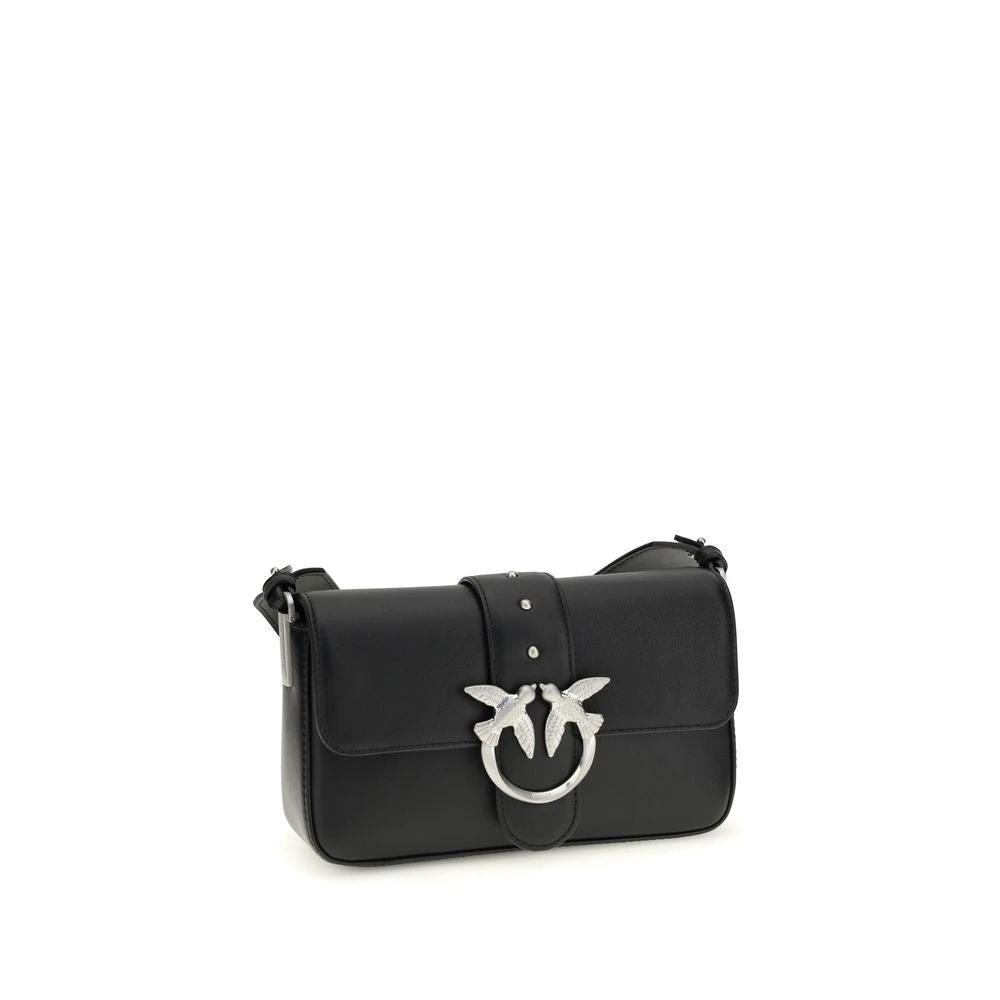 PINKO Schwarze Kalbsleder Bos Taurus Schultertasche by PINKO