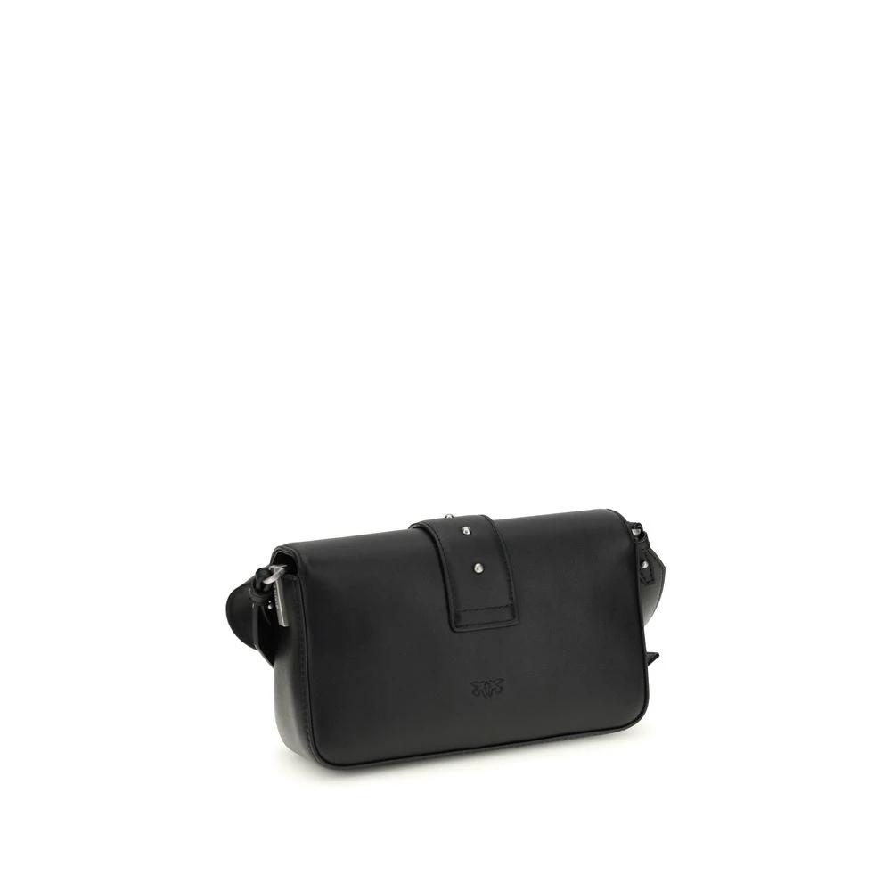 PINKO Schwarze Kalbsleder Bos Taurus Schultertasche by PINKO
