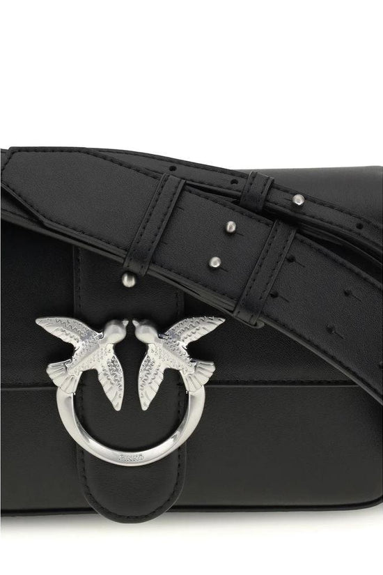 PINKO Schwarze Kalbsleder Bos Taurus Schultertasche by PINKO