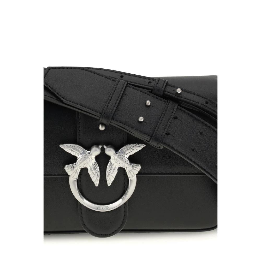 PINKO Schwarze Kalbsleder Bos Taurus Schultertasche by PINKO