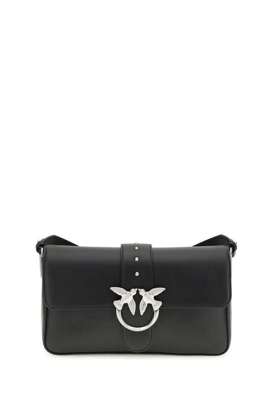 PINKO Schwarze Leder Schultertasche by PINKO