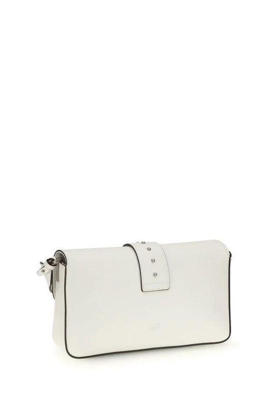 PINKO Weiße Leder Schultertasche by PINKO