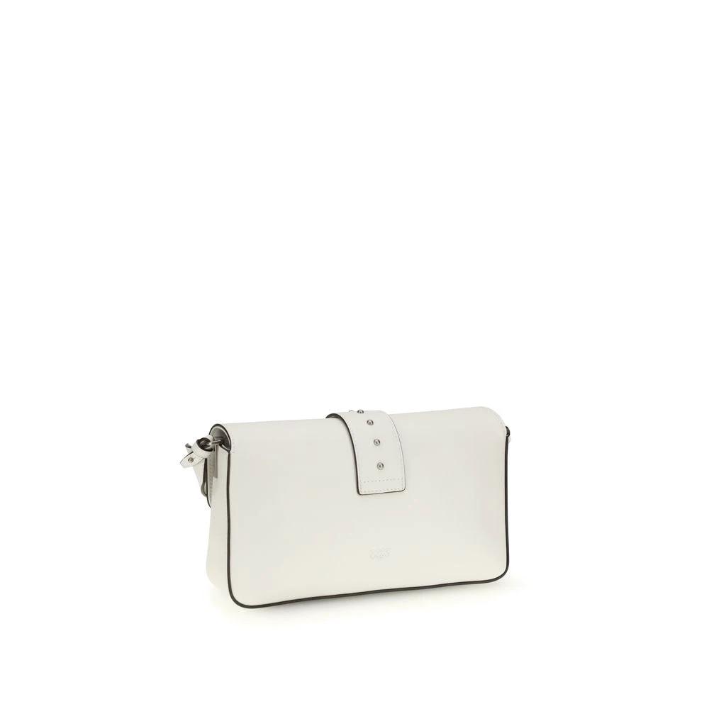 PINKO Weiße Leder Schultertasche by PINKO