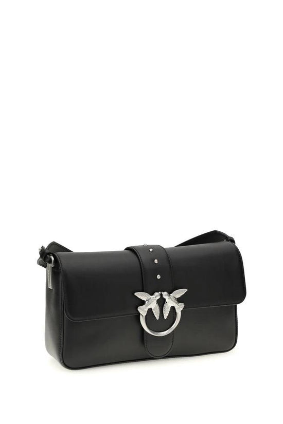 PINKO Schwarze Leder Schultertasche by PINKO