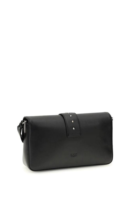 PINKO Schwarze Leder Schultertasche by PINKO