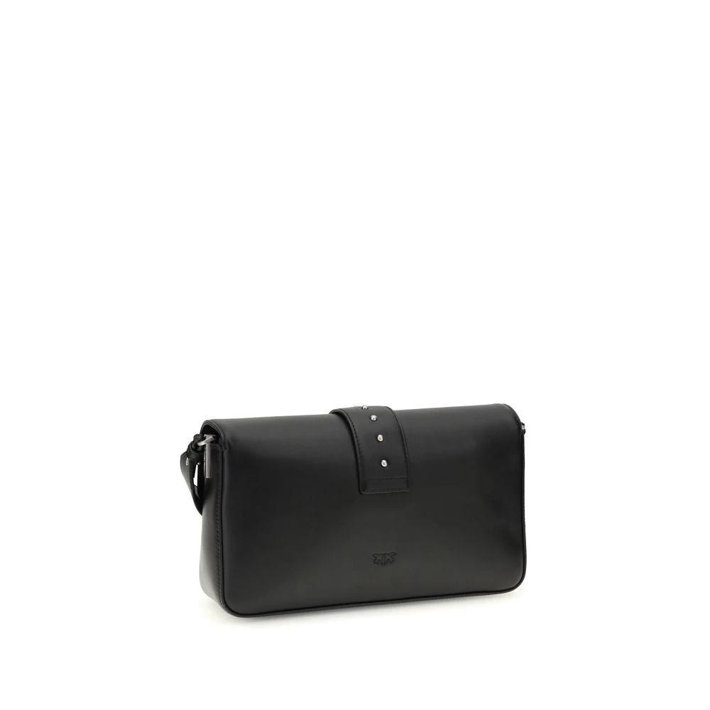 PINKO Schwarze Leder Schultertasche by PINKO