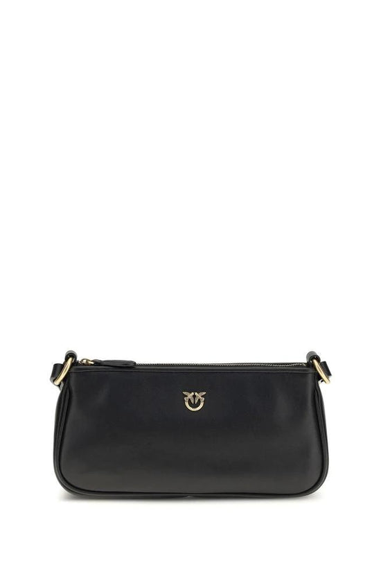 PINKO Schwarze Bos Taurus Kalbsleder Schultertasche by PINKO