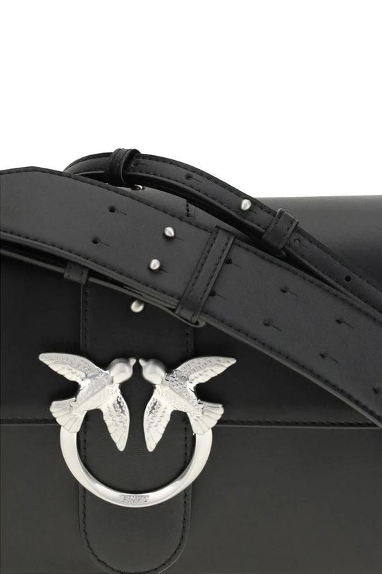PINKO Schwarze Leder Schultertasche by PINKO