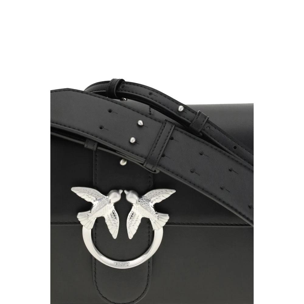 PINKO Schwarze Leder Schultertasche by PINKO
