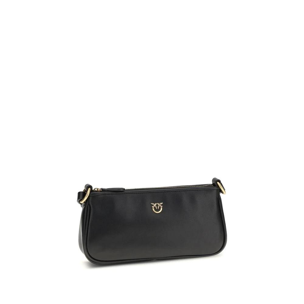 PINKO Schwarze Bos Taurus Kalbsleder Schultertasche by PINKO