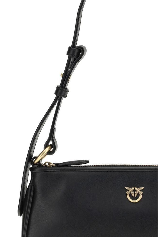 PINKO Schwarze Bos Taurus Kalbsleder Schultertasche by PINKO